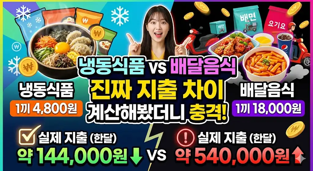 냉동식품과 배달 비교 실제 지출 차이 계산해보기