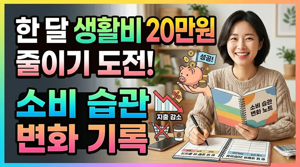 한 달 생활비 20만원 줄이기 도전 소비 습관 변화 기록