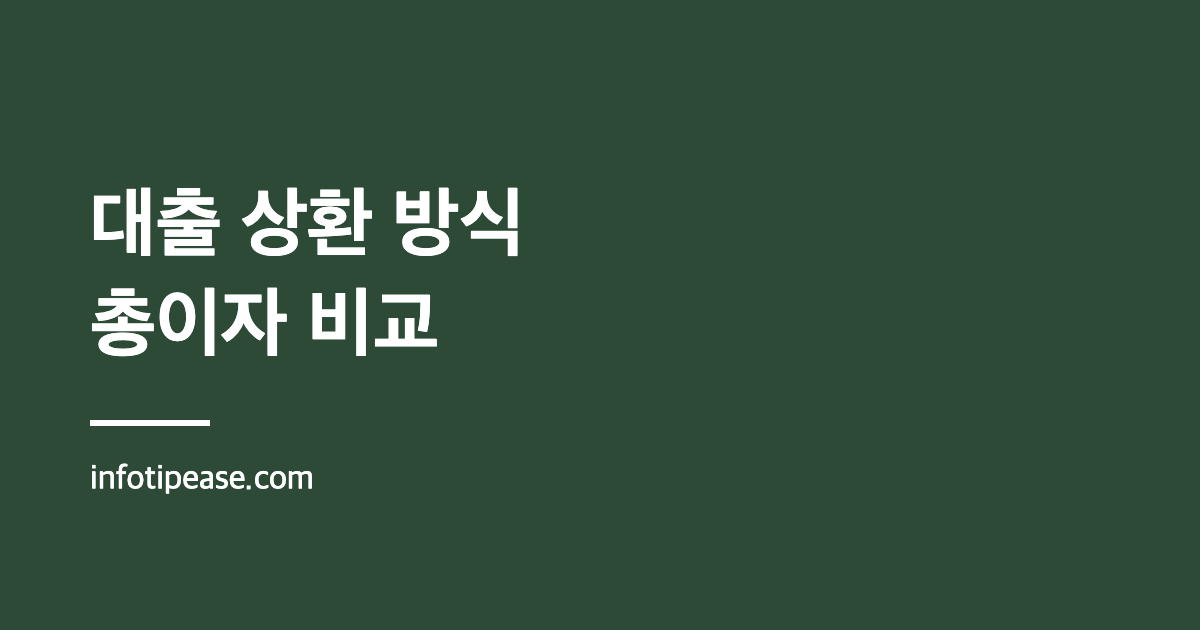 대출 상환 방식 비교: 원리금균등·원금균등·만기일시의 총이자 계산